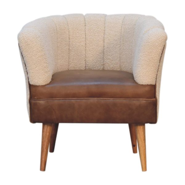 Boucle Cream Buffalo Armchair | Bed Sava