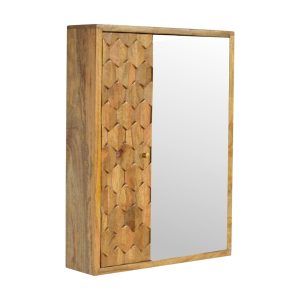Pineapple Carved Mirror Cabinet | Bed Sava