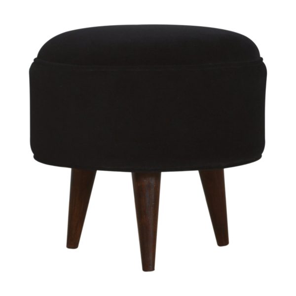 Black Velvet Nordic Style Footstool | Bed Sava