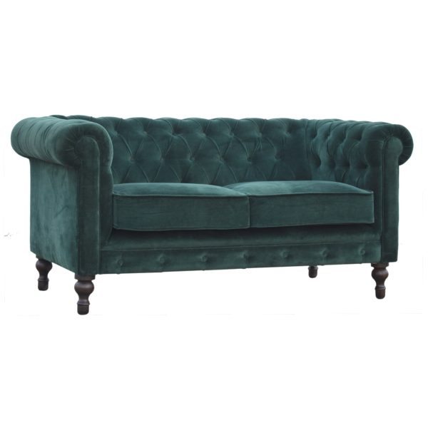 Emerald Green Velvet Chesterfield | Bed Sava