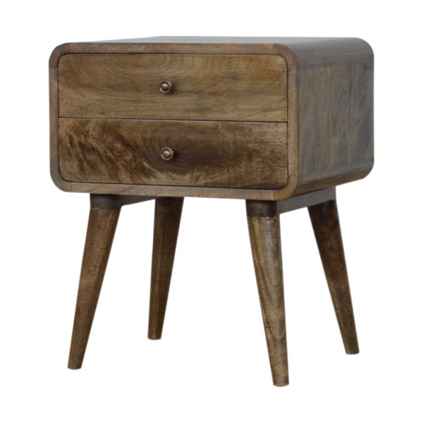 Curved Classic Grey Washed Bedside | Bed Sava