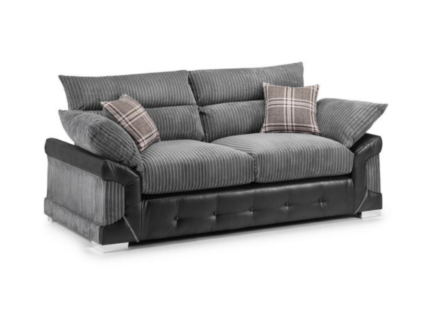Logan 3 Seater Sofa Black Grey | Bed Sava