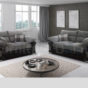 Logan 3+2 Sofa Set Black Grey | Bed Sava
