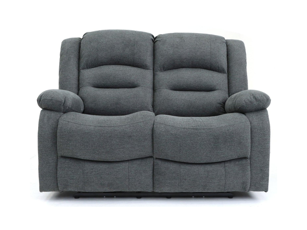 Naples 2 Seater Electric Recliner Sofa Grey Chenille Fabric
