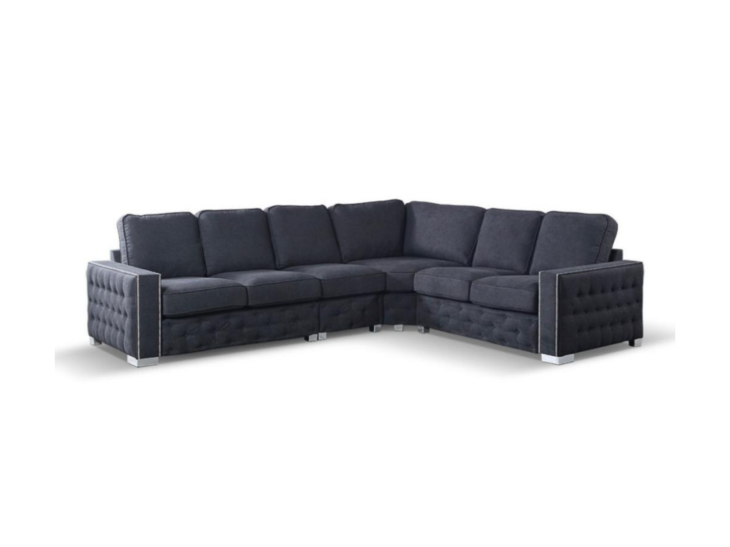 Olivia Corner Sofa 6 Seater Universal Corner Black