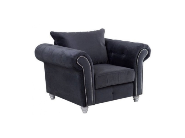 Olympia Armchair Plush Velvet Grey | Bed Sava