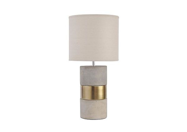 Concrete and Gold Table Lamp | Bed Sava