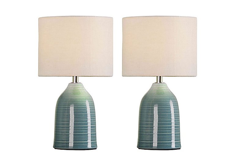 Laura Ashley - Pair of Penny Duck Egg Table Lamps