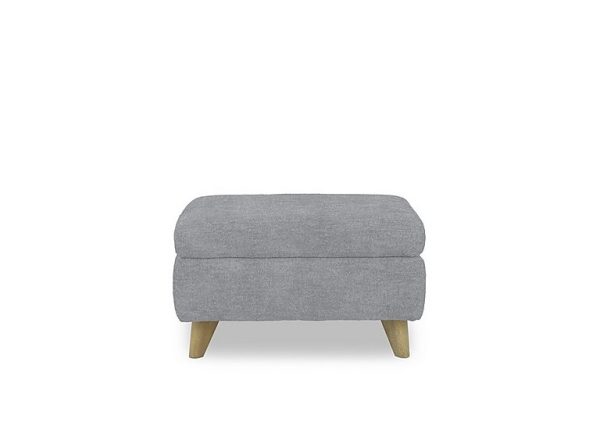 Malmo Fabric Coffee Table Storage Footstool  Bluish Grey | Bed Sava