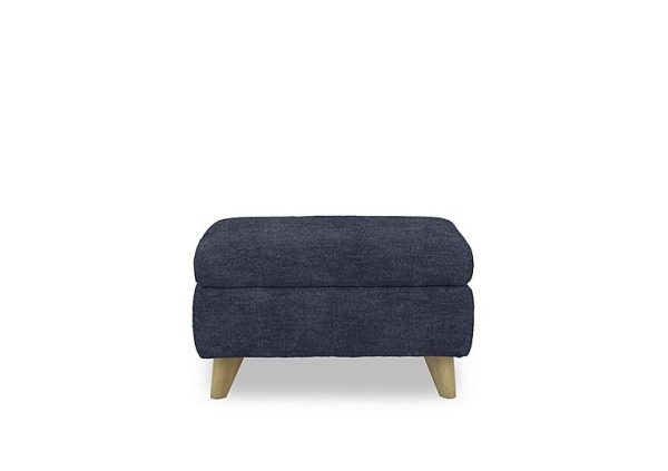 Malmo Fabric Coffee Table Storage Footstool  R23 Blue | Bed Sava