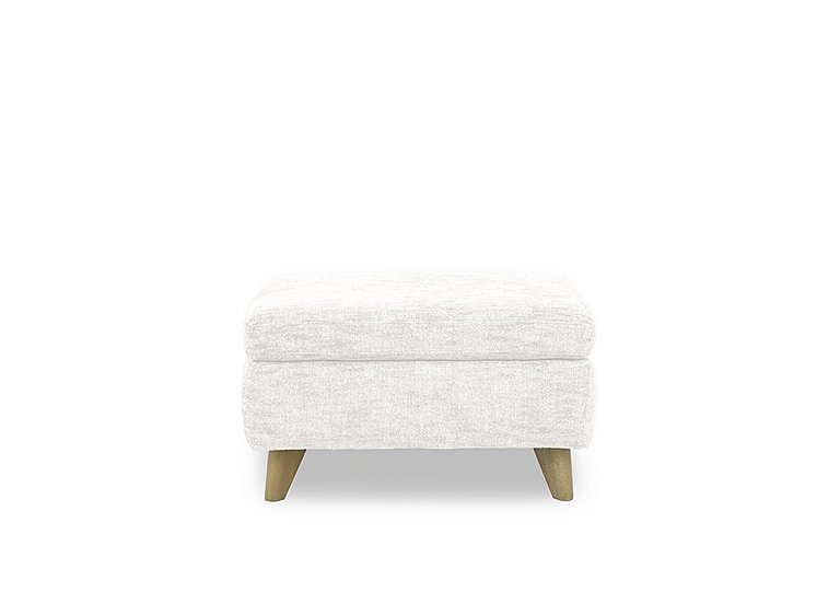 Malmo Fabric Coffee Table Storage Footstool - Frost