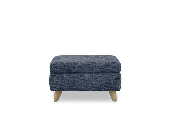 Malmo Fabric Coffee Table Storage Footstool  Dark Denim | Bed Sava