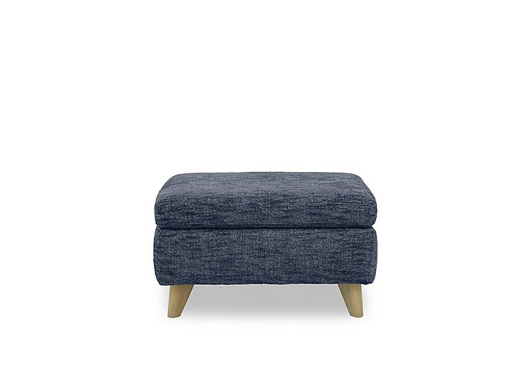 Malmo Fabric Coffee Table Storage Footstool - Dark Denim