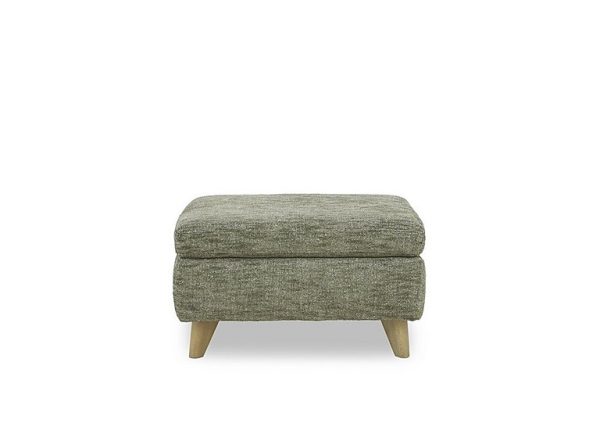 Malmo Fabric Coffee Table Storage Footstool  Olive Green | Bed Sava