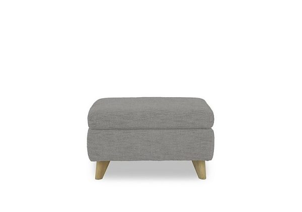 Malmo Fabric Coffee Table Storage Footstool  Silver Grey | Bed Sava