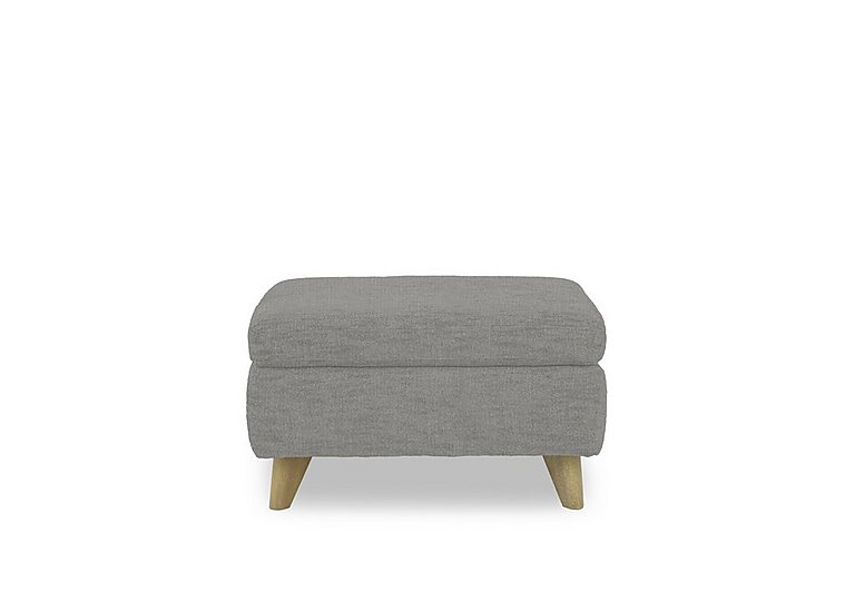 Malmo Fabric Coffee Table Storage Footstool - Silver Grey