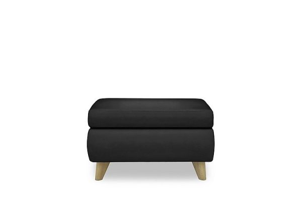 Malmo BV Leather Coffee Table Storage Footstool  Classic Black | Bed Sava