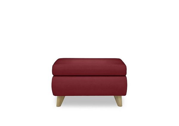 Malmo BV Leather Coffee Table Storage Footstool  Pure Red | Bed Sava