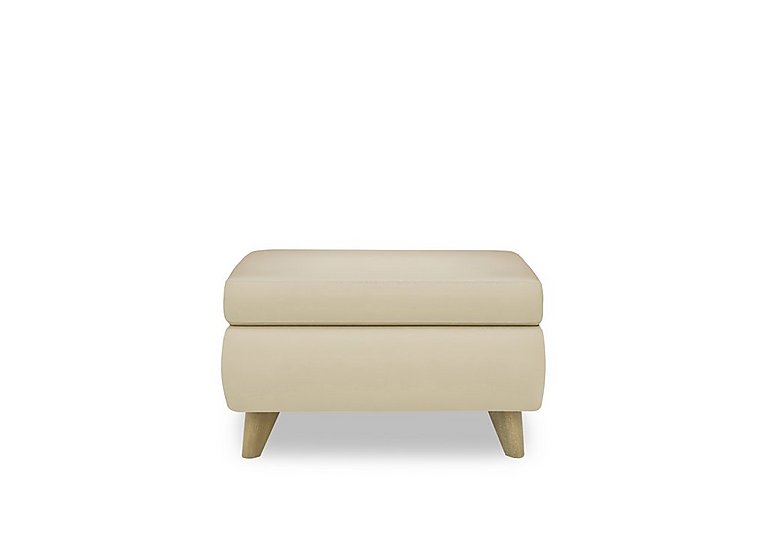 Malmo BV Leather Coffee Table Storage Footstool - BV Bisque