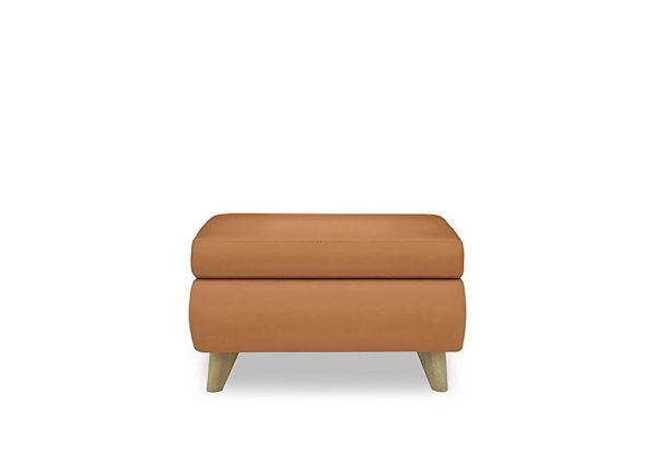Malmo BV Leather Coffee Table Storage Footstool  BV Honey Yellow | Bed Sava