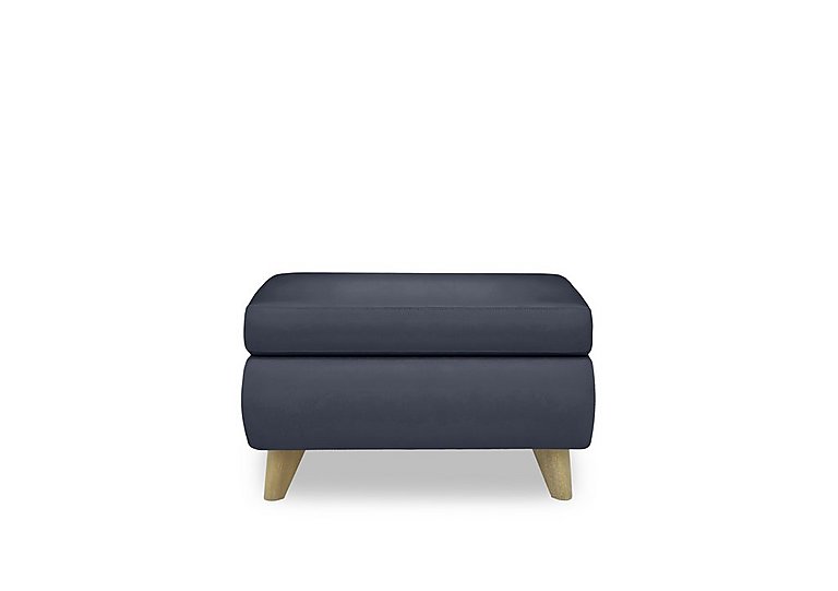 Malmo BV Leather Coffee Table Storage Footstool - BV Ocean Blue