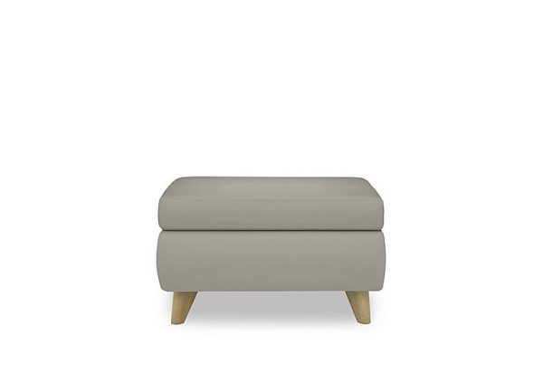 Malmo BV Leather Coffee Table Storage Footstool  Silver Grey | Bed Sava