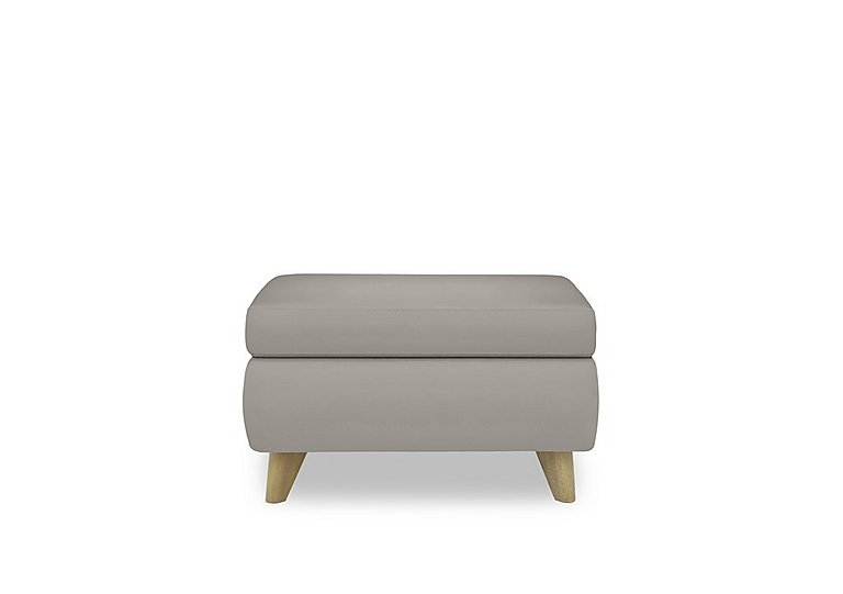 Malmo BV Leather Coffee Table Storage Footstool - Silver Grey
