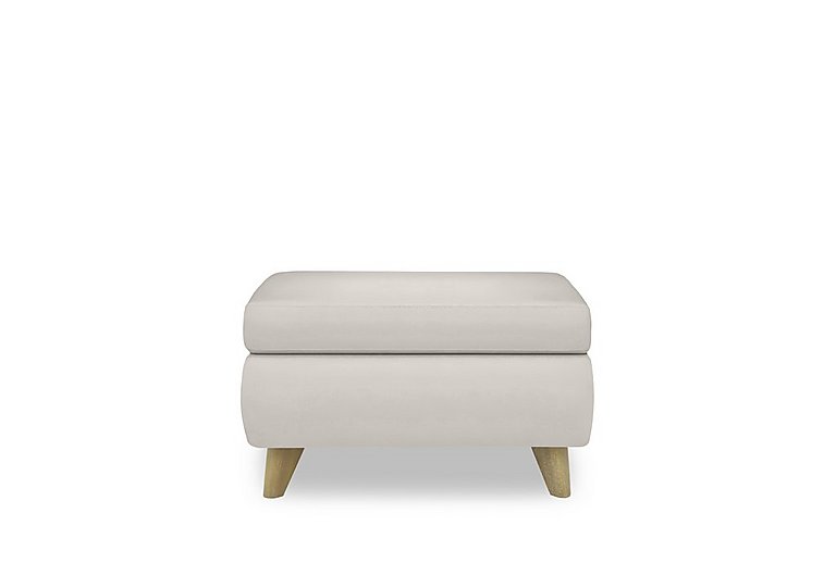 Malmo BV Leather Coffee Table Storage Footstool - Frost