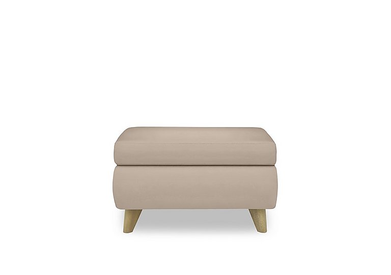 Malmo BV Leather Coffee Table Storage Footstool - BV Pebble