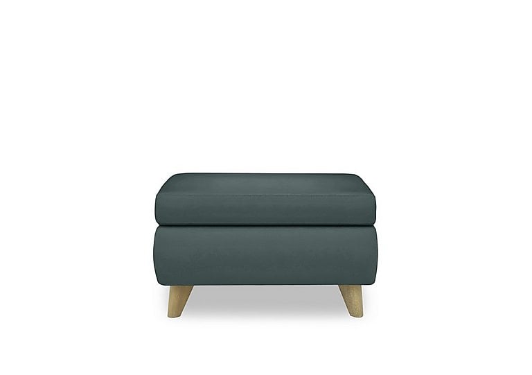 Malmo NC Leather Coffee Table Storage Footstool - NC Lake Green