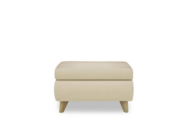 Malmo NC Leather Coffee Table Storage Footstool  NC Bisque | Bed Sava