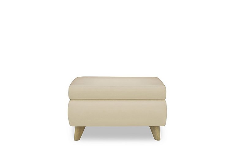 Malmo NC Leather Coffee Table Storage Footstool - NC Bisque
