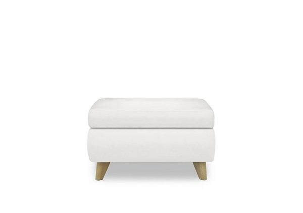 Malmo NC Leather Coffee Table Storage Footstool  NC Star White | Bed Sava