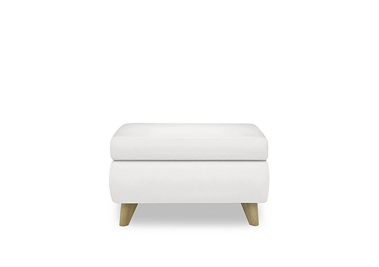 Malmo NC Leather Coffee Table Storage Footstool - NC Star White