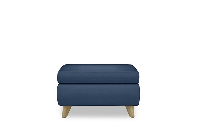 Malmo NC Leather Coffee Table Storage Footstool - Caribbean Sea