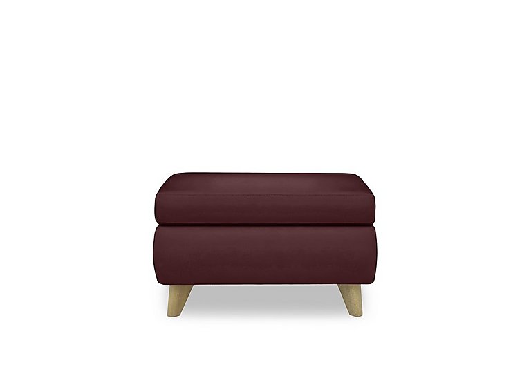 Malmo NC Leather Coffee Table Storage Footstool - NC Deep Red