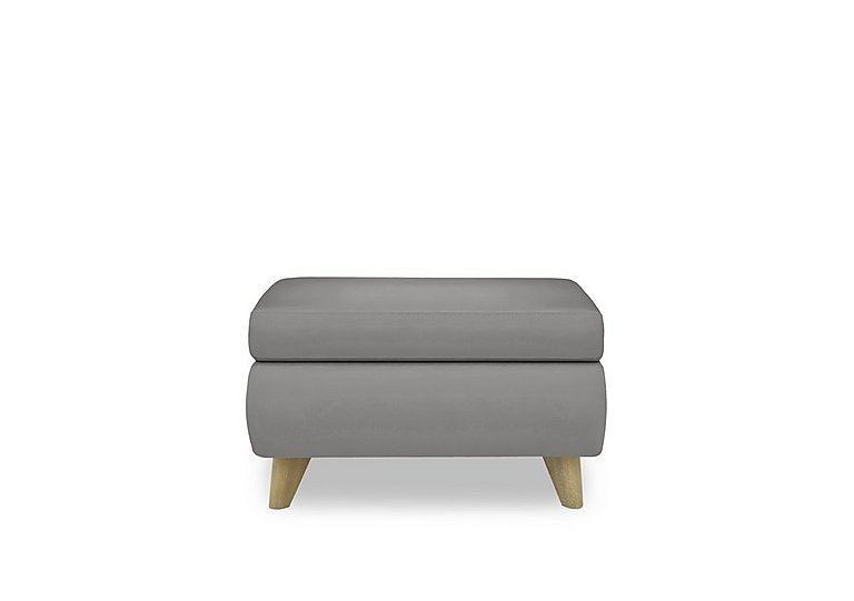 Malmo NC Leather Coffee Table Storage Footstool - Sleet