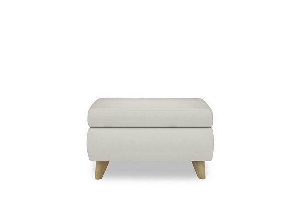Malmo NC Leather Coffee Table Storage Footstool  Frost | Bed Sava