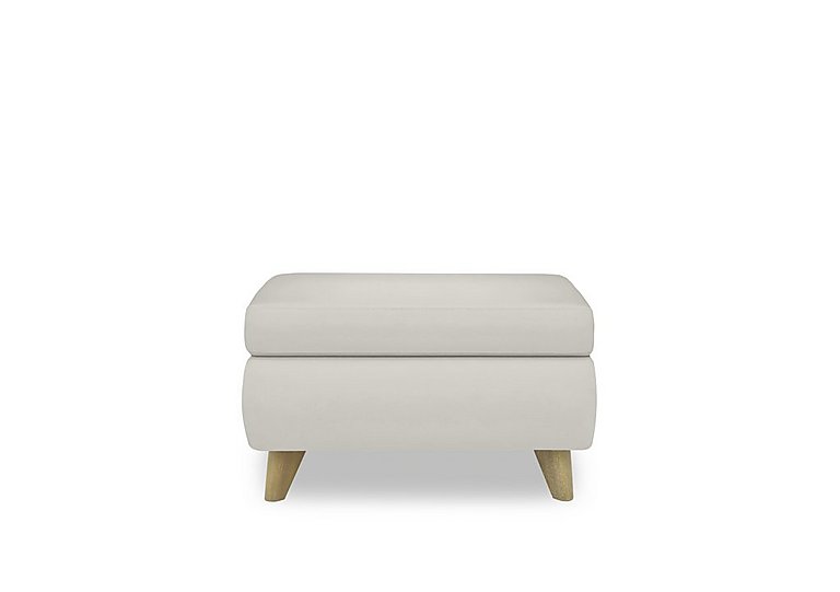 Malmo NC Leather Coffee Table Storage Footstool - Frost