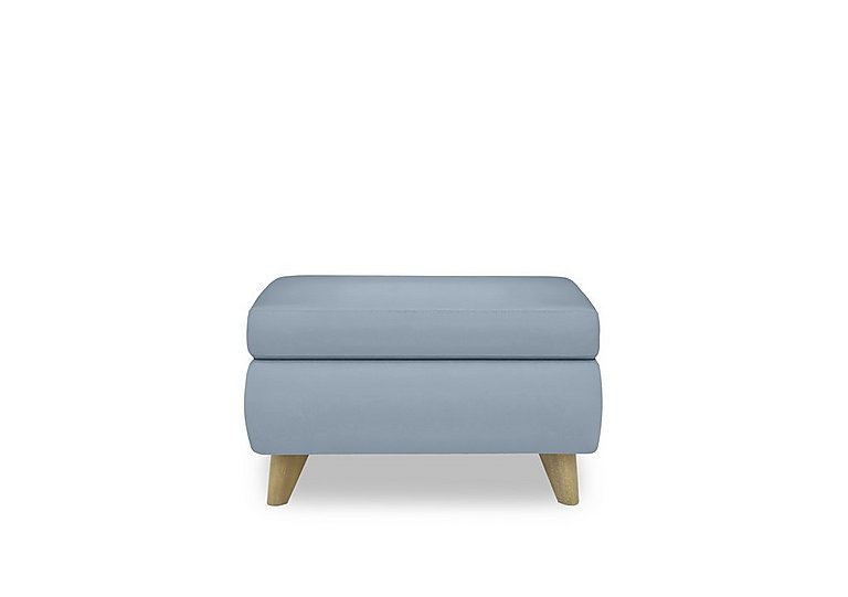 Malmo NC Leather Coffee Table Storage Footstool - Pearl Blue