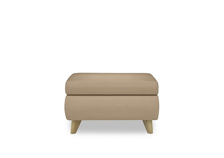 Malmo Leather Coffee Table Storage Footstool - Nude