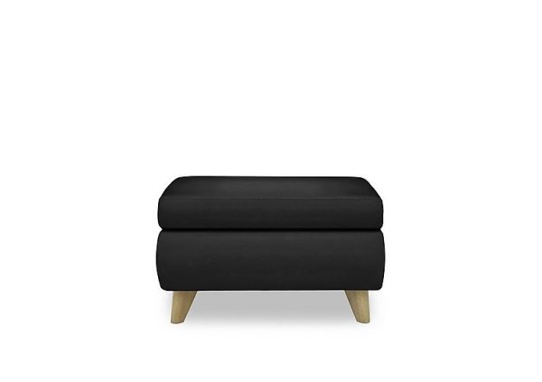 Malmo Leather Coffee Table Storage Footstool  Black | Bed Sava