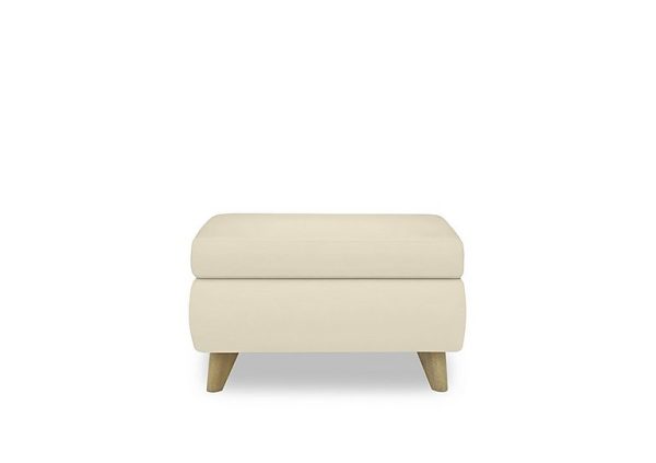 Malmo Leather Coffee Table Storage Footstool  Frost | Bed Sava