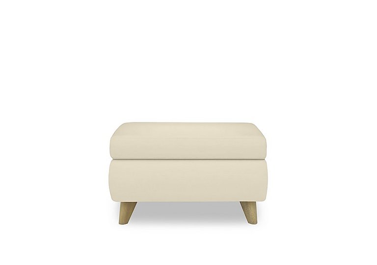 Malmo Leather Coffee Table Storage Footstool - Frost
