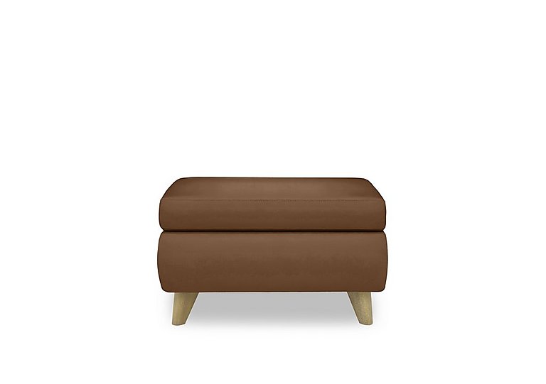 Malmo Leather Coffee Table Storage Footstool - Pecan