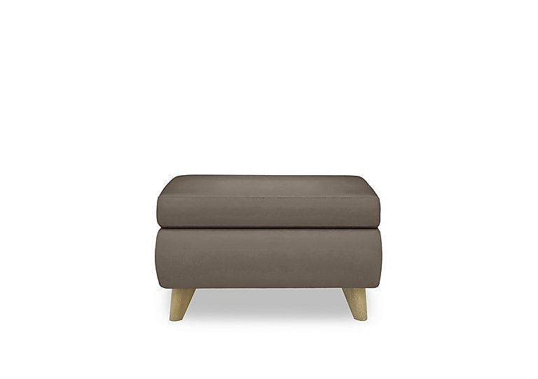 Malmo Leather Coffee Table Storage Footstool - Bark