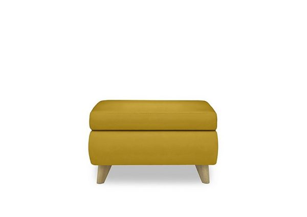 Malmo Leather Coffee Table Storage Footstool  Yellow | Bed Sava