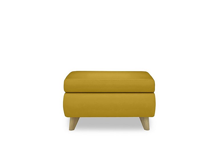 Malmo Leather Coffee Table Storage Footstool - Yellow