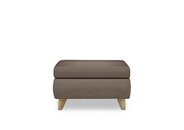 Malmo Leather Coffee Table Storage Footstool  Fawn | Bed Sava