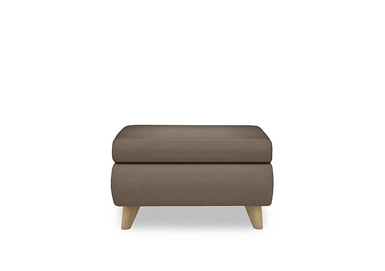 Malmo Leather Coffee Table Storage Footstool - Fawn